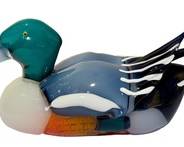Vintage Pino Signoretto Mallard Duck / Pino Signoretto Handblown Glass Mallard Duck

Signed on the bottom. Measuring about 15" l x 7 h 
