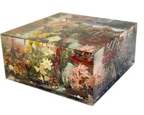 Vintage Acrylic Diorama Paperweight 