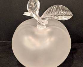 Lalique Grand Pomme Crystal Perfume Bottle.