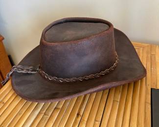 Vintage leather cowboy hat
