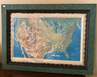 Hubbard scientific 3D US map, raised relief