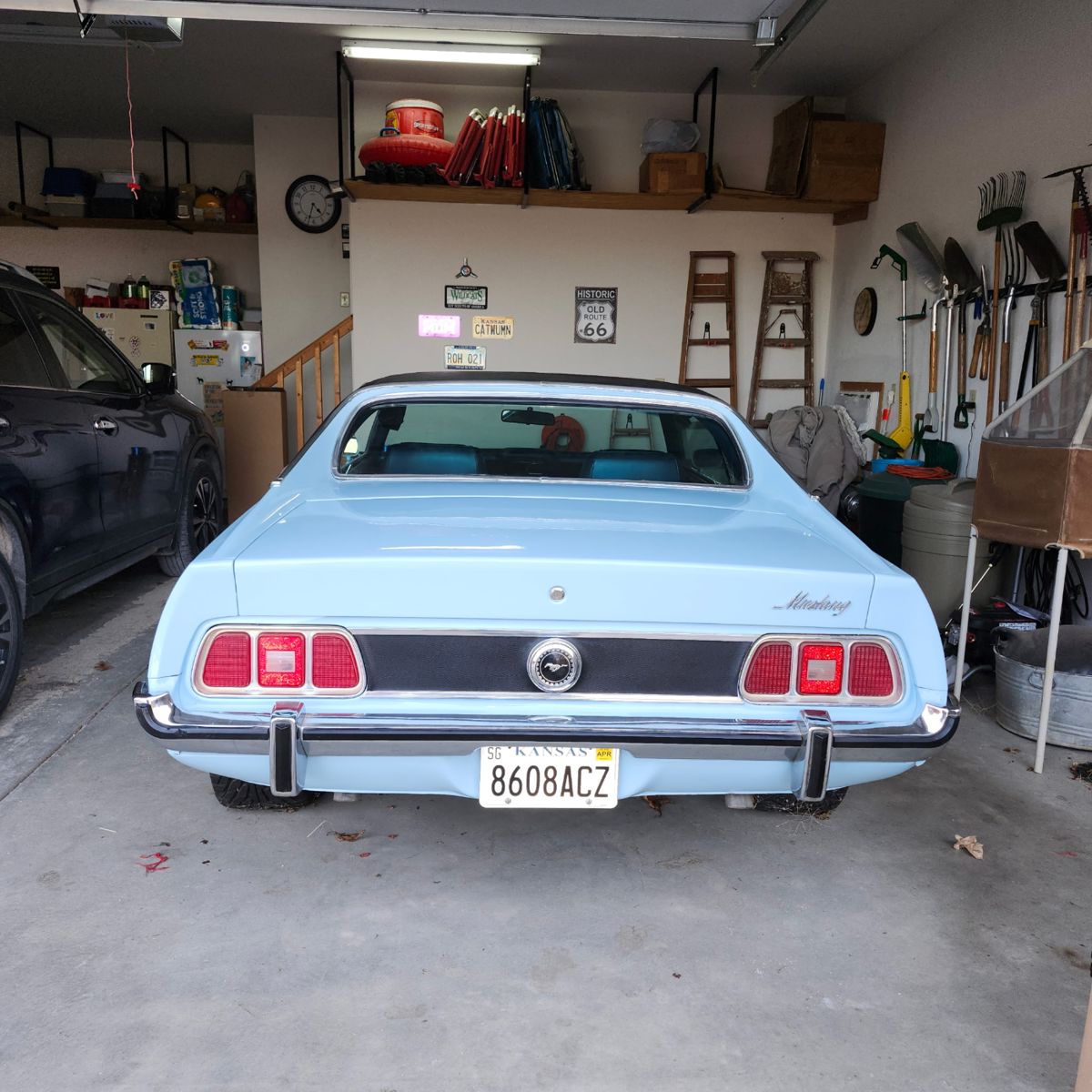 Clear title 1973 Mustang Hardtop 302 automatic bucket seat car. The car has factory air conditioning, power steering, with front disc brakes. Restoration was done around 15 years ago. At that time the car was completely gone through, body, engine, transmission, rearend. Interior is pristine condition. This is the original color of the car but has been redone. The car has been driven very little. Since then it has been garaged under a car cover. Floor and trunk solid with under coating. Engine has headers with duel exhaust out the back, aluminum intake, and ford racing valve covers.  109616 miles on speedometer. Original wheels and hubcaps included.  
$25,000