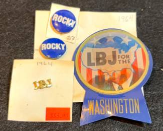 1964 LBJ Rockefeller Political Pinbacks