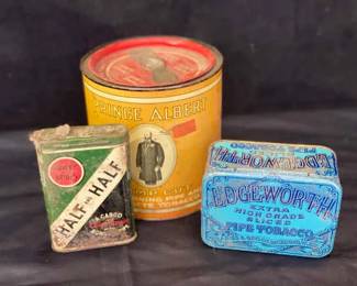Prince Albert Tobacco Can, HalfHalf  Edgeworth Tobacco Tins