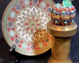 Metalwork Trinket Box, Boat Cleat  Tray