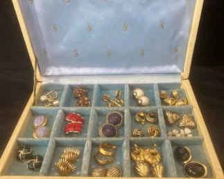 Stamped Trifari Costume Clipon Earrings