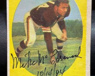 Mike McCormack Signed Football Card