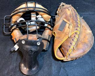 Ted Williams Vintage Baseball Glove Reach Brand Catchers Mask