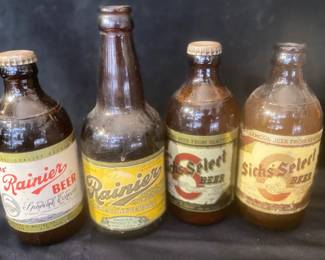 Old Rainier Sicks Select Seattle Beer Bottles 