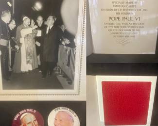NY Worlds Fair Visit By Pope John Paul. Carpet Collectible 
