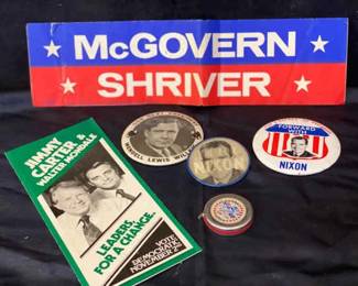 Nixon, McGovern, Carter, Wilkie Political Collectibles