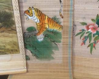Three Hand Painted Bamboo Scrolls