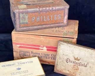 Cig. TinsTareyton  Chesterfield, Baron Cigar Inc,  Fillies Cigar Boxes