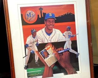 1991 Robert Stephen Simon Signed Print Griffey Mariners