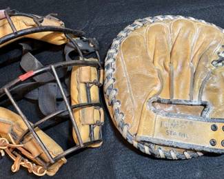 Vintage Fenner Baseball Glove Catchers Mask