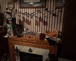 Electric Fireplace with Mantle