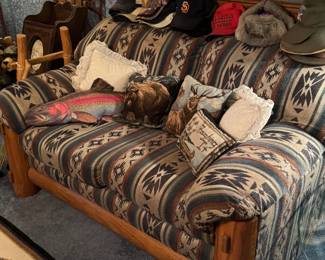 Log framed Love Seat