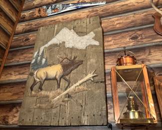 Vintage Logging Saws, Moose Art, Moose figurines