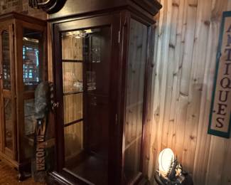 Antique and vintage curio display cabinets