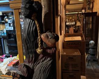 Large hanging bear sculpture