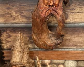 carved tree gnome art