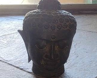 brw9011 China Dynasty Brass Shakyamuni Amitabha Buddha Head Bust Statue