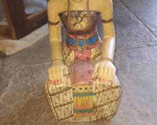 brw9008 Vintage Wooden Hand Painted Javanese Female Statue