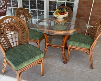 Rattan dining set 4 chairs