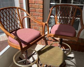 Rattan bar stools