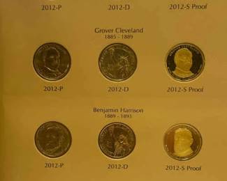 2012 U.S. Presidential Dollar Set P, D, S Proof Coins 4 Presidents 12 Coins Included