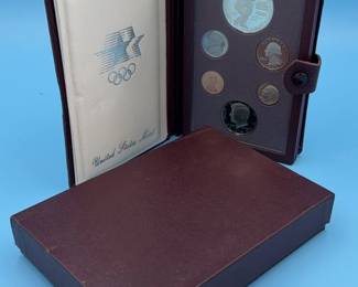 04 1983 U.S. Prestige Proof Set Olympic Silver Dollar Proof Coins in Original Case