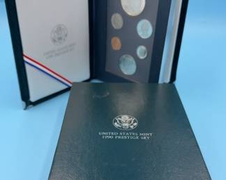 1990 U.S. Prestige Proof Set Eisenhower Centennial Silver Dollar COA in Original Case