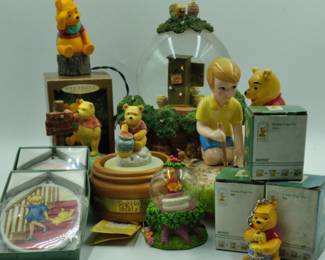 Disney Winnie the Pooh Collectible Set Ornaments, Figurines Music Boxes