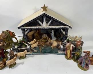 19 Piece 1960s Holland Mold Nativity Set