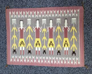 Vintage Navajo Yei Rug, 31.5" x 23.5" 