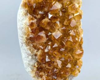 Citrine Geode Specimen On Metal Display Stand, 8.75" Tall 
