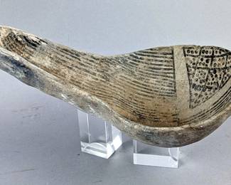 Native American Indian Pottery Ladle, Possibly Anasazi, 8" Long x 4.75" Wide 