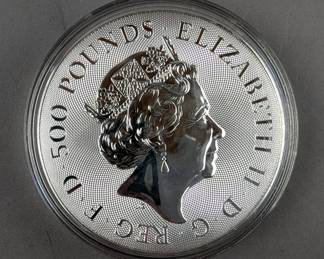 2021 Great Britain Royal Mint 1 Kilo 999.9 Fine Silver Queen's Beasts Completer Coin 