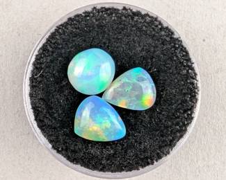 Ethiopian Opal Gemstones, Qty. 3, 2.5 Total Carat Weight 