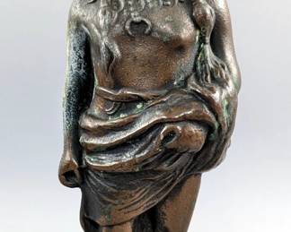 Doe-Wah-Jack Bronze Plated Native American Indian Statue, 10" Tall