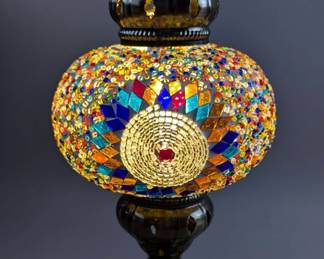 Turkish Mosaic Table Lamp, 16" Tall 
