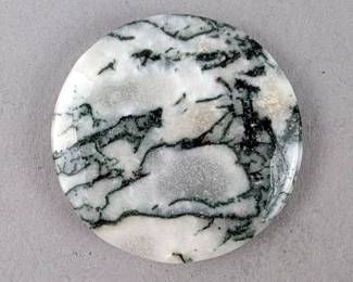 Green Tree Agate Cabochon With Display Box, 44.85 Carat, Box Measures 2.75" x 2.75" 
