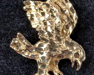 American Bald Eagle 14k Gold Pendant 
