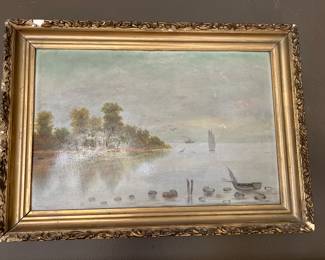 Very old oil on board print