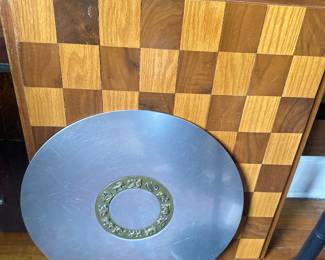 Kensington Zodiac Tray and Wooden Chess board. 