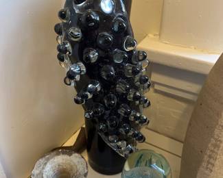 Romanian vase, jelly fish paper weight 