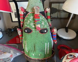 African beaded head dress