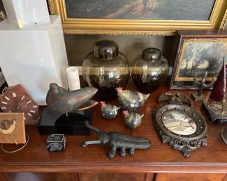 Metal and glass decor