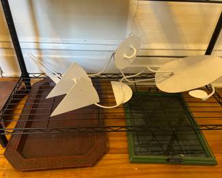 Metal wall art piece and decorative trays