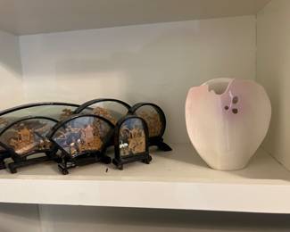 Vintage Chinese Diorama and vase